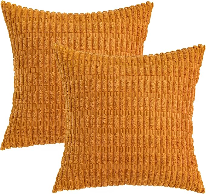 MIULEE Fall Decorative Throw Pillow Covers 20x20 Burnt Orange Pack of 2 | Soft - Image 6
