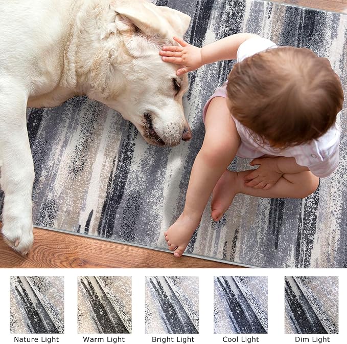 Lansny Modern Abstract Runner Rug 3x8 - Image 3