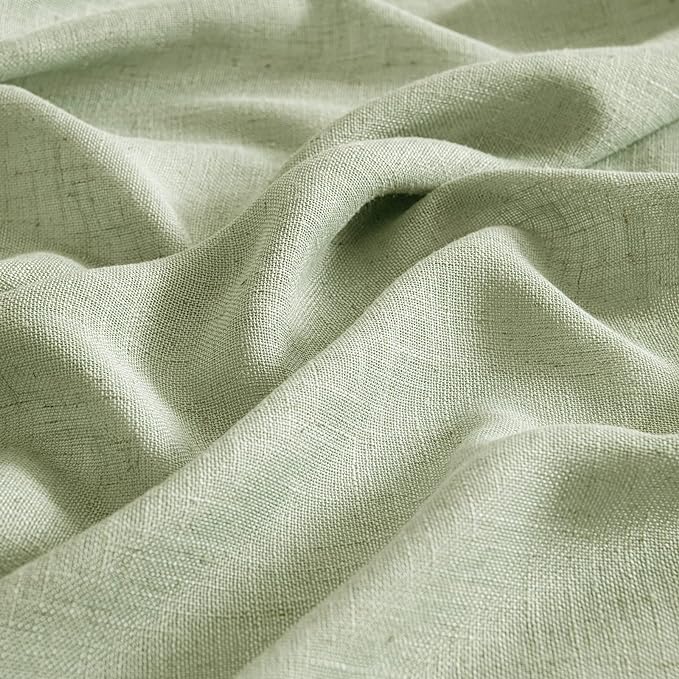 MIULEE Sage Green Linen Curtains 84 Inch Length - Image 4