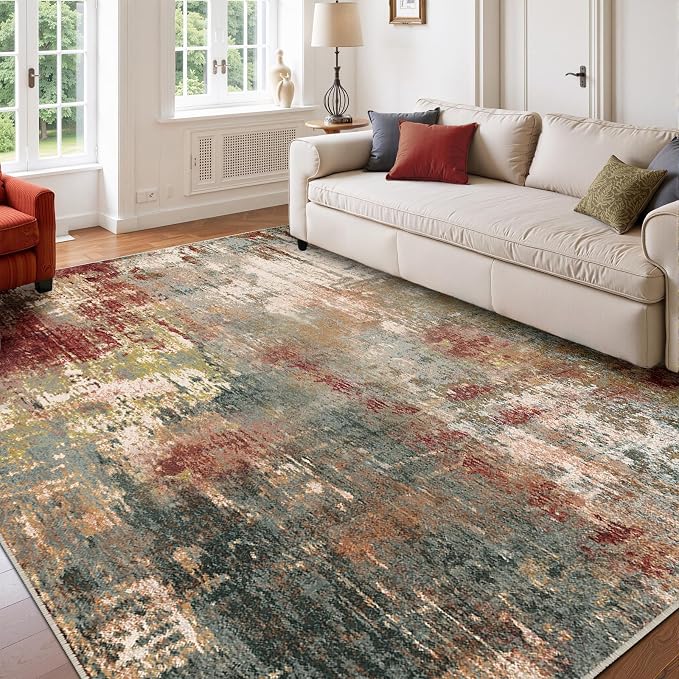 Washable Area Rugs 5'x8' Non-Slip Modern Abstract Soft - Image 9