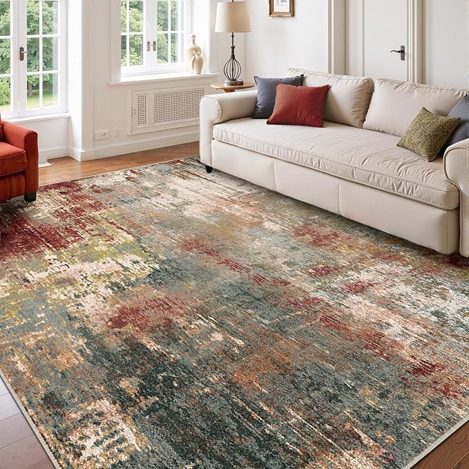 Washable Area Rugs 8'x10' Non-Slip Modern Abstract Soft - Image 8