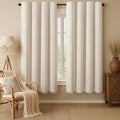 Boho Blackout Curtains 72 Inches Long Beige Linen Blend 2 Panels by Unknown