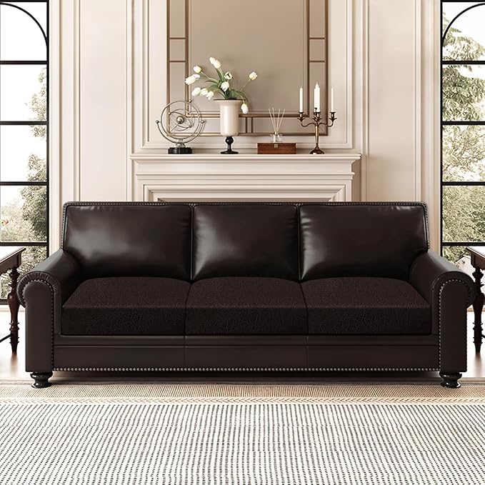 Leather Look Couch Cushion Covers Sofa Seat Slipcovers Sets Couches Furniture - Image 2