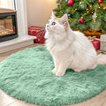 OLANLY Mint Green Round Rugs for Bedroom by OLANLY