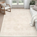 6x9 Area Rugs Living Room: Bedroom Neutral Washable Carpet Beige | Large by Luxturiy