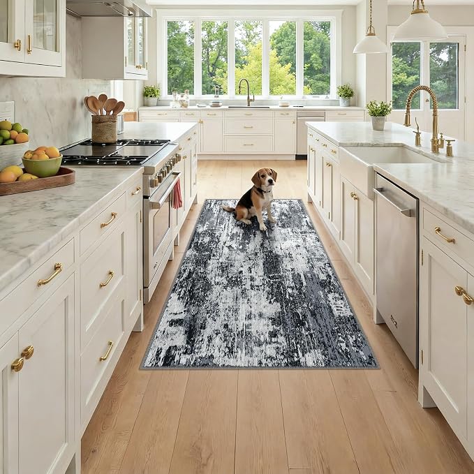 Washable Area Rugs 3x6 Non-Slip Modern Abstract Soft by RELEANY