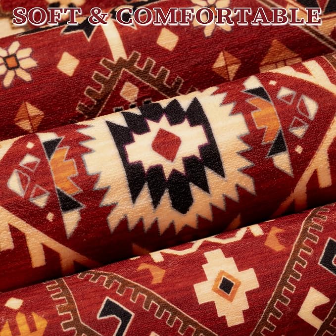SERISSA 5x7 Boho Area Rug, Washable Non-Slip Rugs - Image 6