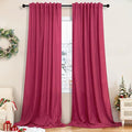 Pitalk Christmas Red Hot Pink Curtains by Pitalk