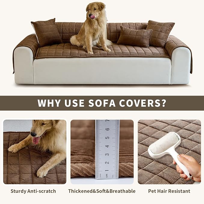 Couch Covers for Dogs Washable, Non Slip Couch Covers for Loveseat Sofa Pet - Image 5