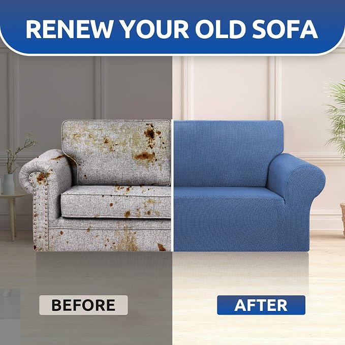 KEKUOU Stretch Loveseat Sofa Cover Slipcover, Couch Covers - Image 7
