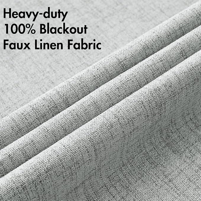 MIULEE 100% Blackout Linen Curtains - Image 5