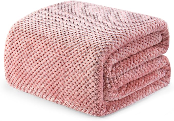 Exclusivo Mezcla Soft Waffle Fleece Bed Blanket Queen Size, Cozy Flannel by ExclusivoMezcla