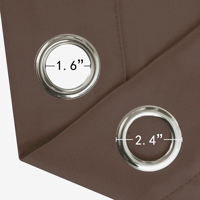 LEMOMO Chocolate Brown Blackout Curtains 42 x 63 Inch Length/Set of 2 Curtain - Image 5