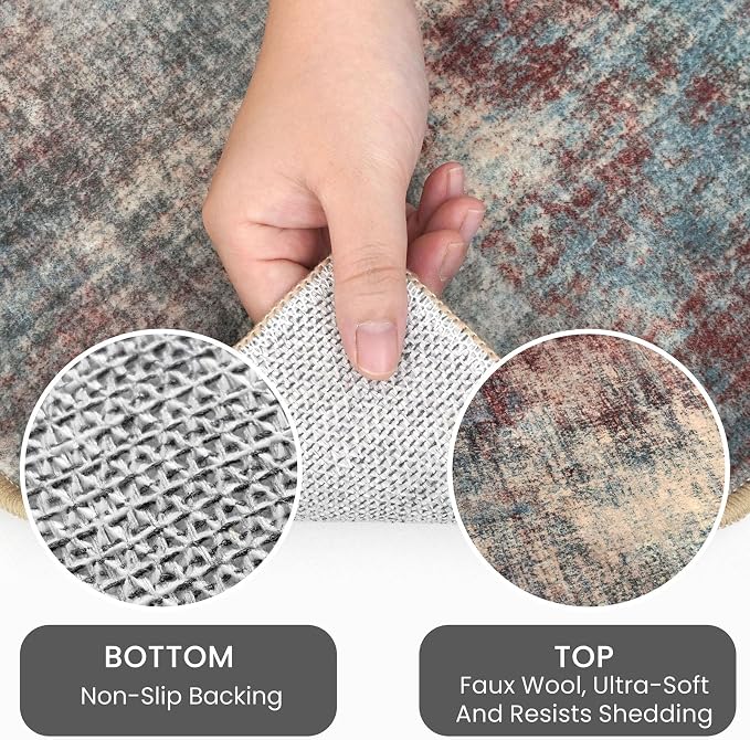 IOHOUZE Abstract Runner Rug 3x8 Ft Washable Runners - Image 4