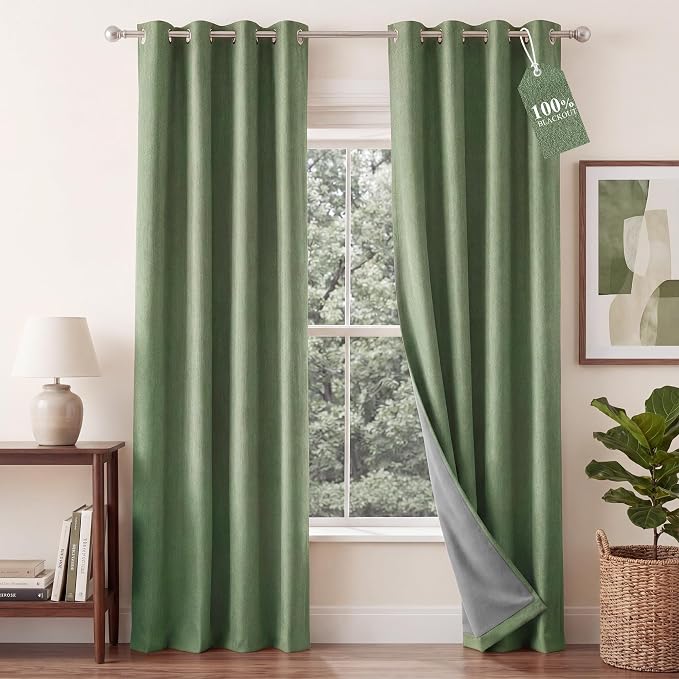 NICETOWN 100% Absolutely Blackout Linen Curtains by NICETOWN