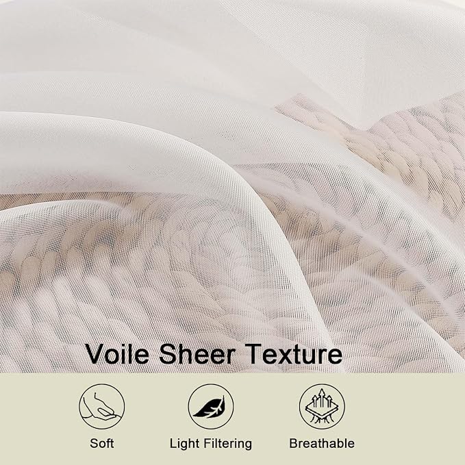 Extra Long Sheer Ivory Curtains - Image 4