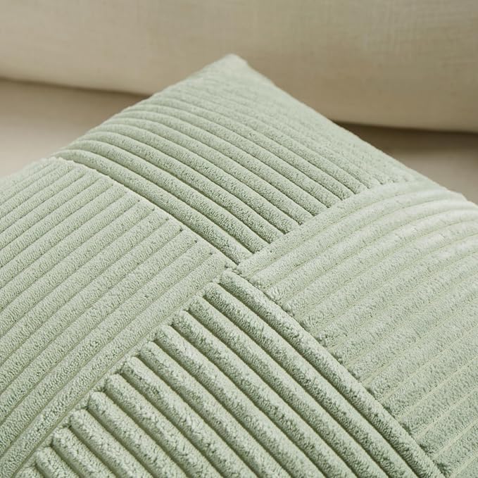 Fancy Homi 2 Packs Sage Green Long Lumbar Decorative Throw Pillow Covers 12x24 - Image 3