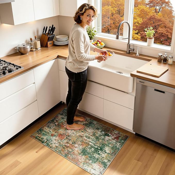 Washable Area Rugs 2'x3' Non-Slip Modern Abstract Soft - Image 2