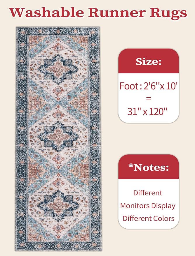 SERISSA Boho Washable Runner Rug - Image 2