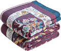 MSGKV Boho Throw Blanket for Bed 60"x80" 100% Cotton Couch Twin Size Floral by MSGKVHomeTextiles