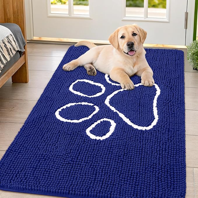 Smiry Dog Door Mat for Muddy Paws, Absorbent Dirt Trapper Non Slip Quick Dry by Smiry