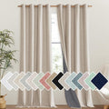 NICETOWN Cream 100% Blackout Linen Curtains 102 inch Long Burg by NICETOWN