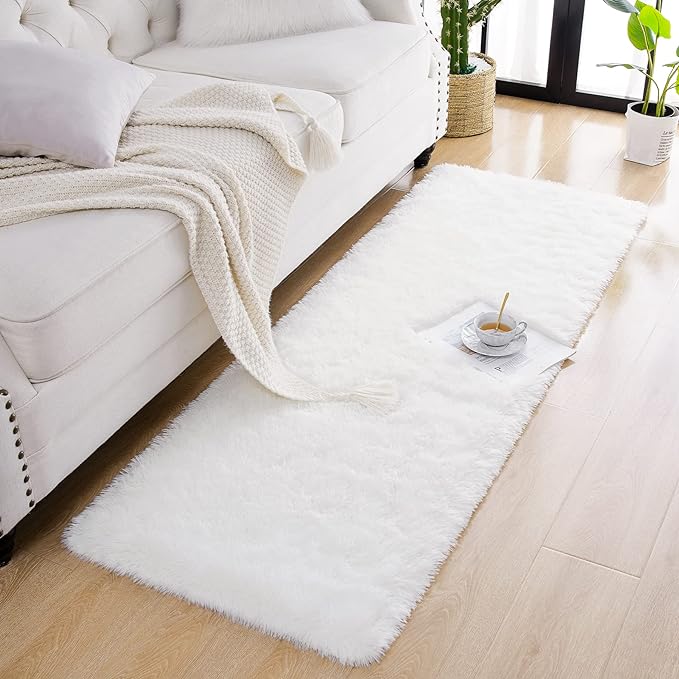 Chicrug Soft Runner Rug for Bedroom Living Room Plush Fluffy Rugs 2x6 Feet - Image 4