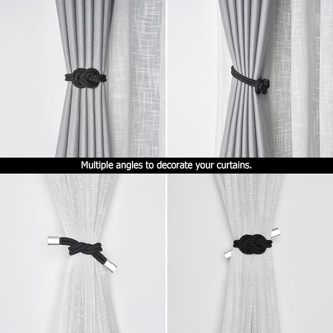 NICEEC 4 Pack Mini Magnetic Curtain Tiebacks Nordic Simple Style Drape Tie - Image 6