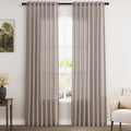 Brownish Grey Linen Curtains 84 Inches Long by Nanspring