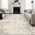 8x10 Area Rug Living Room: Modern Washable Soft Carpet Beige Brown | by FXRHLP