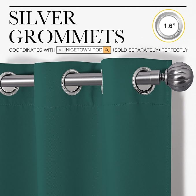 NICETOWN Thermal Insulated Solid Grommet Blackout Curtains/Drapes/Panels - Image 3