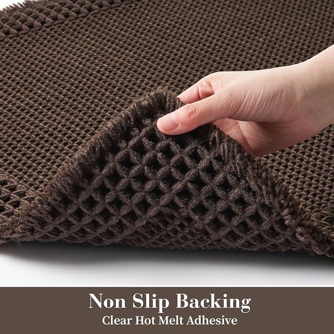 RESARE Waffle Bath Mat for Bathroom Non Slip Bathroom Rugs 18x30 Dark Brown | - Image 4