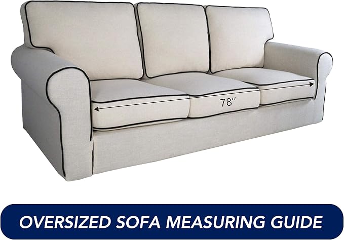PureFit Stretch Oversized Couch Covers Fleece Sofa Slipcovers Brown | 1-Piece - Image 6