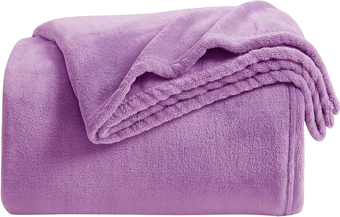 KMUSET Fleece Blanket Throw Size Lilac Lightweight Super Soft Cozy Luxury Bed by COZYBLANKETHappyHomeLife