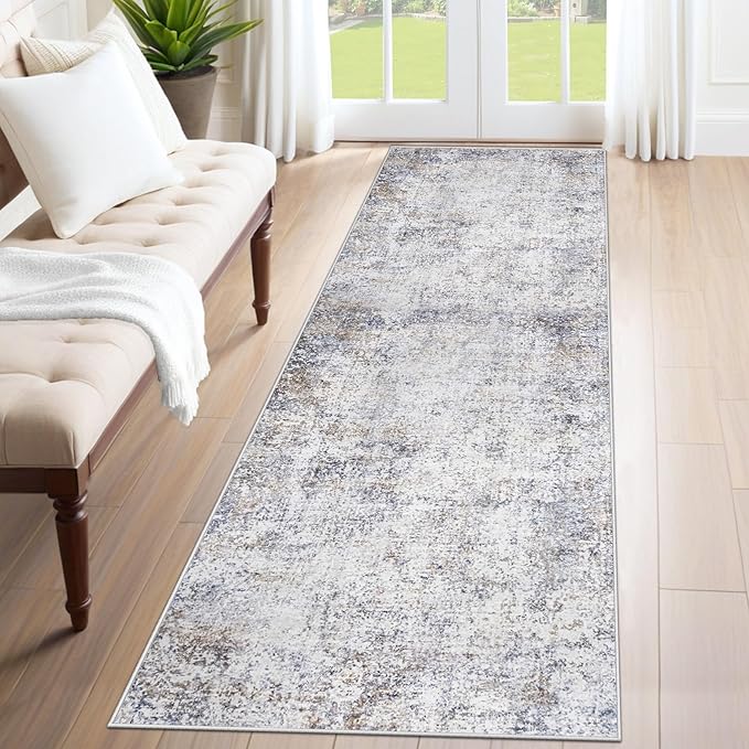 XLUEZ 2x8 Runner Rug for Hallway, Washable Modern Abstract Runner Rugs Neutral by XLUEZ