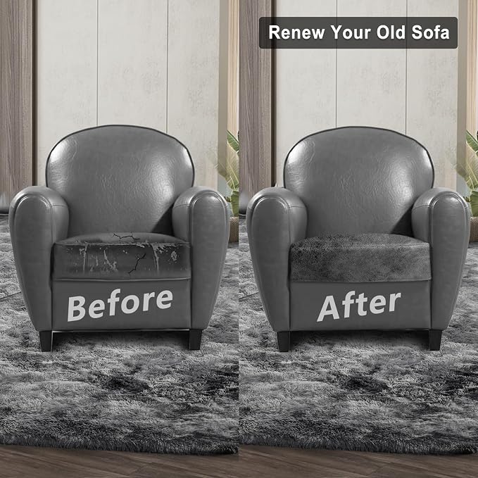Leather Look Couch Cushion Covers Sofa Seat Slipcovers Sets Couches Furniture - Image 7
