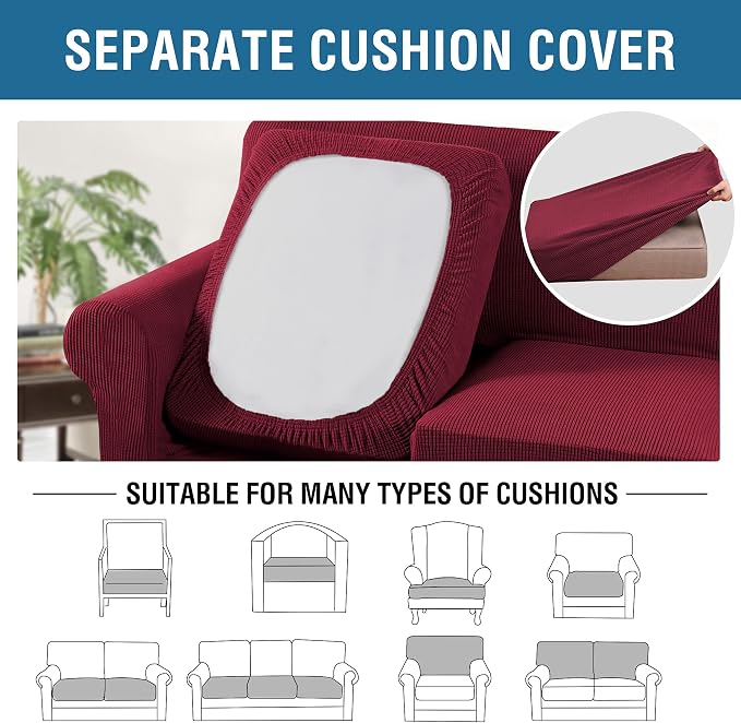 H.VERSAILTEX 3 Piece Stretch Sofa Covers - Image 5