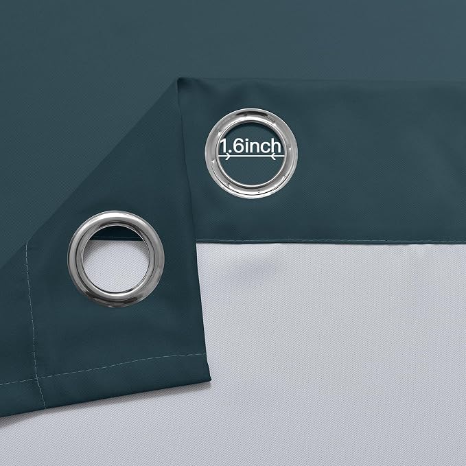Yakamok Greyish White and Stone Blue Ombre Curtains, Light Blocking Curtains - Image 5