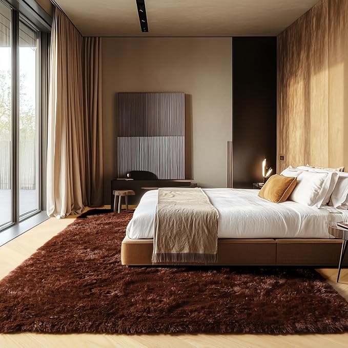 ONASAR Brown 6x9 Area Rugs for Living Room Bedroom, Large Fluffy Bedside Throw - Image 5