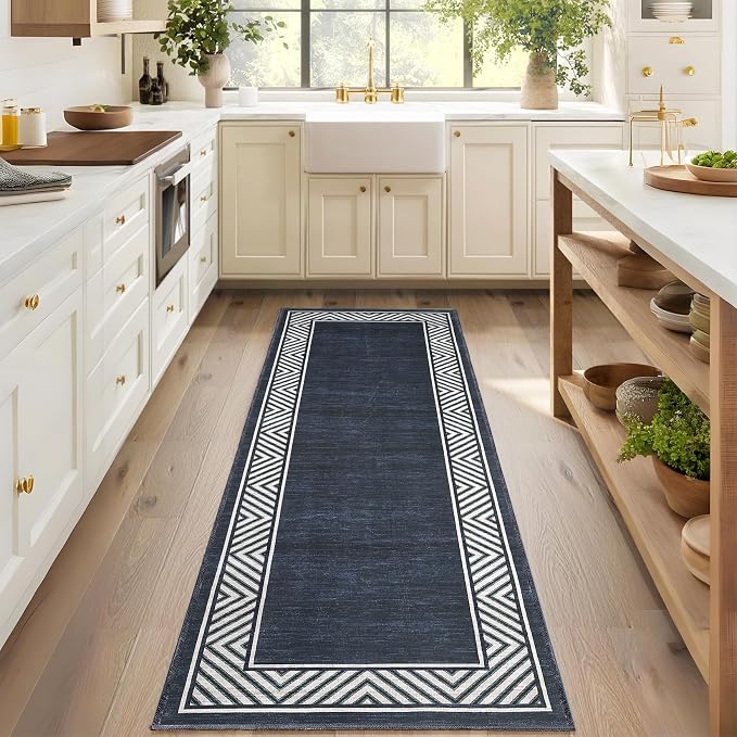 GarveeHome Washable Hallway Rug 2x6 Narrow Modern Bordered Floor Runner by GarveeHome