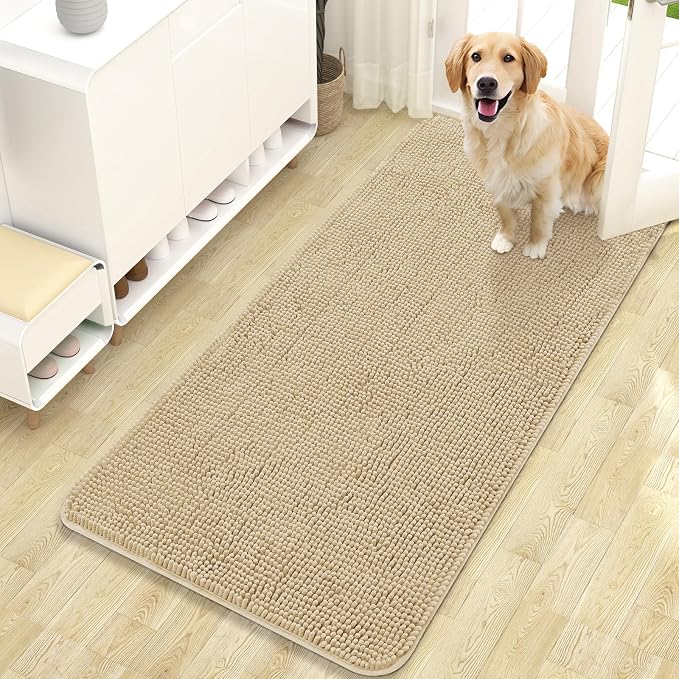 OLANLY Dog Door Mat for Muddy Paws 47x24, Absorbs Moisture and Dirt, Absorbent by OLANLY