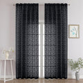 Chyhomenyc Black Sheer Curtains 96 Inch Length 2 Panels Set, Light Filtering by Chyhomenyc