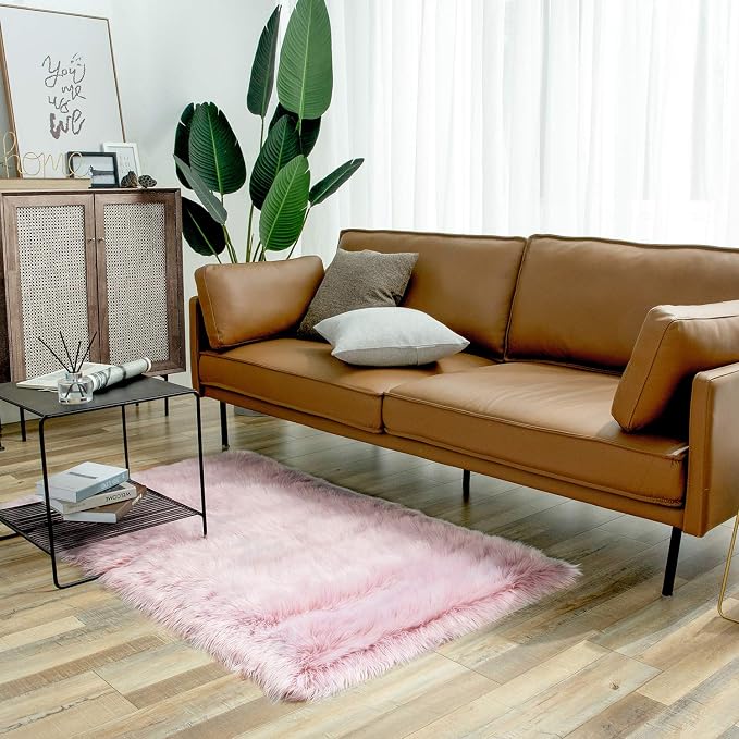 Ashler faux fur rug, Fluffy Shaggy Area Rug Ultra Soft 3 x 5 Feet Rectangle Fur by AshlerHomeDeco