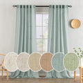 MIULEE Sea Green Linen Curtains 90 Inch Long by MIULEE