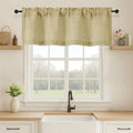 OVZME Valance for Windows, Light Filtering Faux Linen Textured Small Kitchen by OVZME