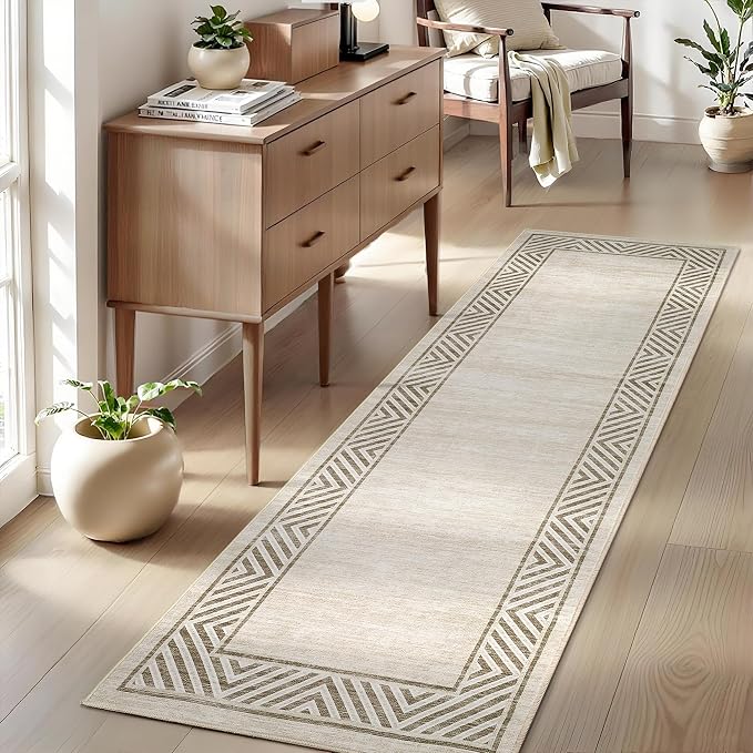 GarveeHome Washable Hallway Rug 2x6 Narrow Modern Bordered Floor Runner - Image 2