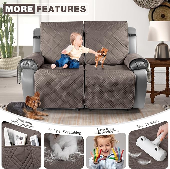 TAOCOCO 100% Waterproof Oversized Loveseat Recliner Cover, Non Slip Split Couch - Image 6