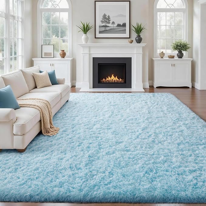 Ophanie 8x10 Light Blue Area Rugs by Ophanie