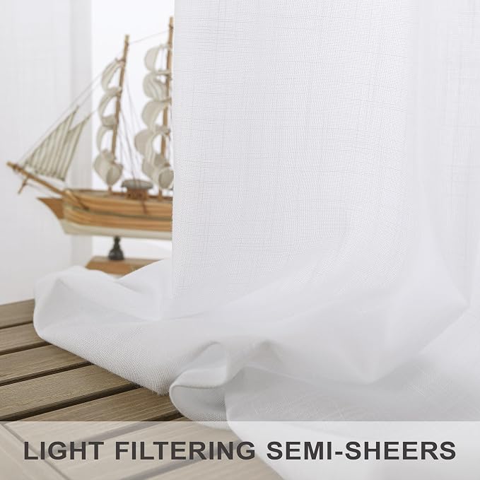White Back Tab Curtains 45 Inch Length - Image 4