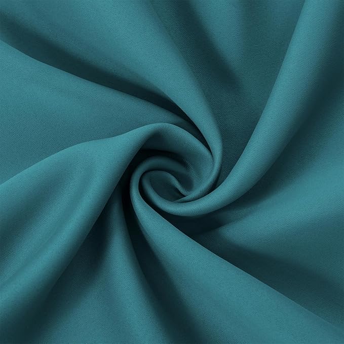 Sea Teal Thermal Blackout Curtains/52 x 108 Inch/Set of 2 Panels Room Darkening - Image 5